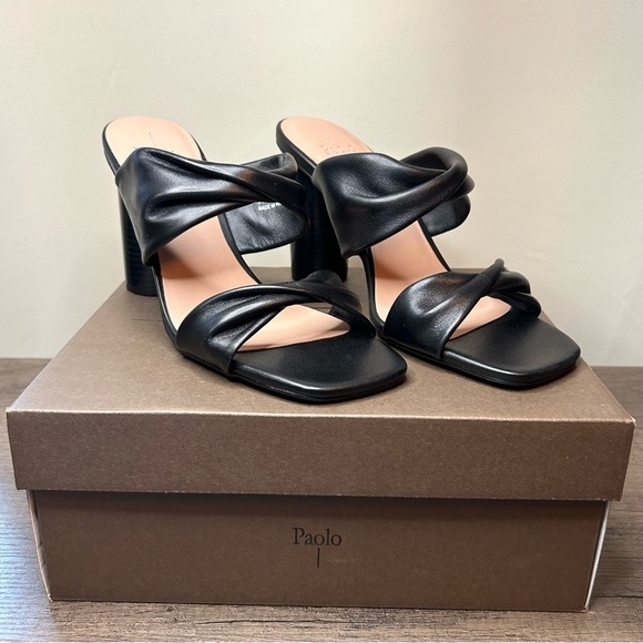 Linea Paolo Imani Black Heeled Sandals Size 9 - Picture 1 of 7